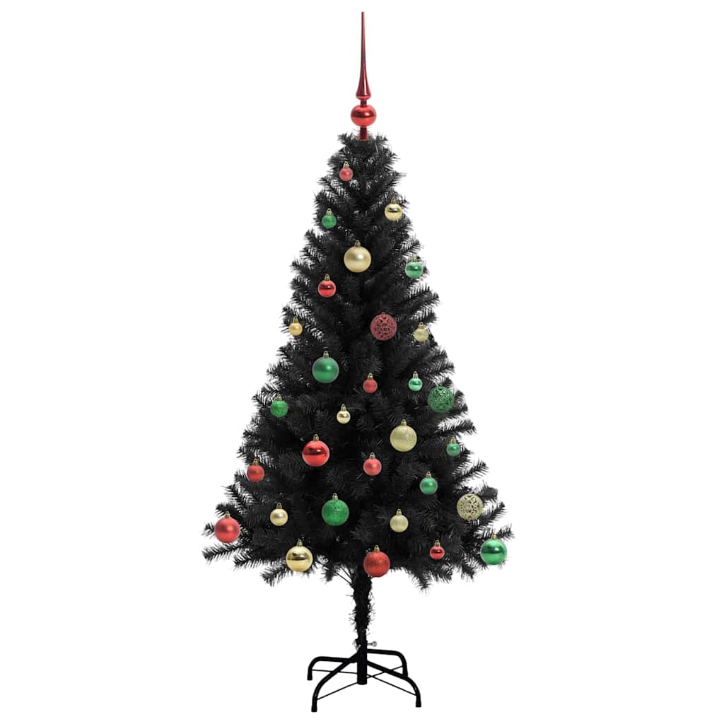 Christmas Tree with 150 LEDs with Stand Black 150 cm PVC