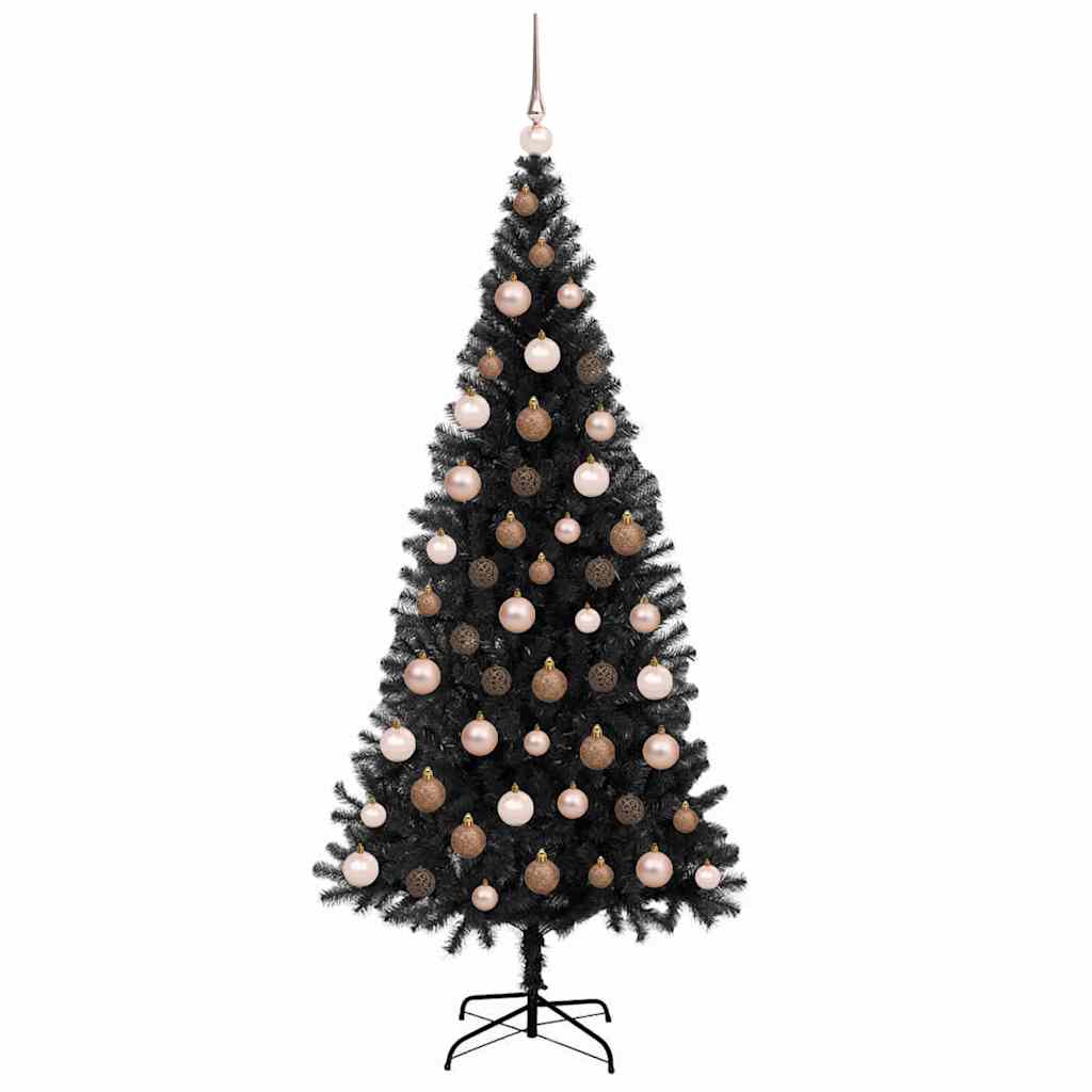 Christmas Tree with 300 LEDs with Stand Black 180 cm PVC