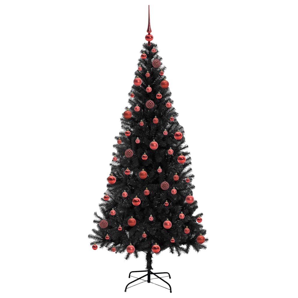 Christmas Tree with 300 LEDs with Stand Black 180 cm PVC