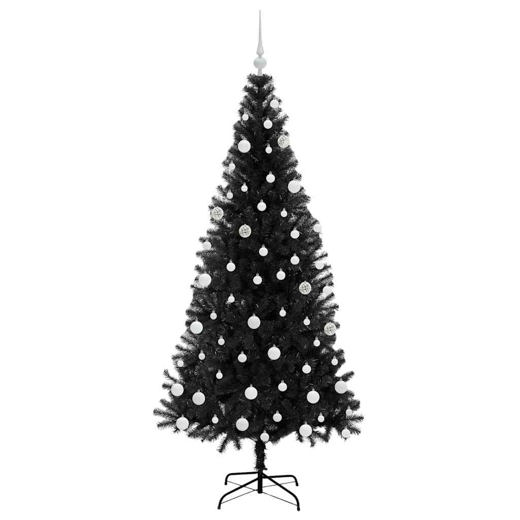 Christmas Tree with 300 LEDs with Stand Black 180 cm PVC