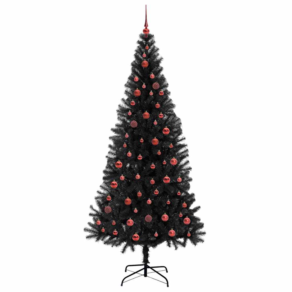 Christmas Tree with 300 LEDs with Stand Black 210 cm PVC