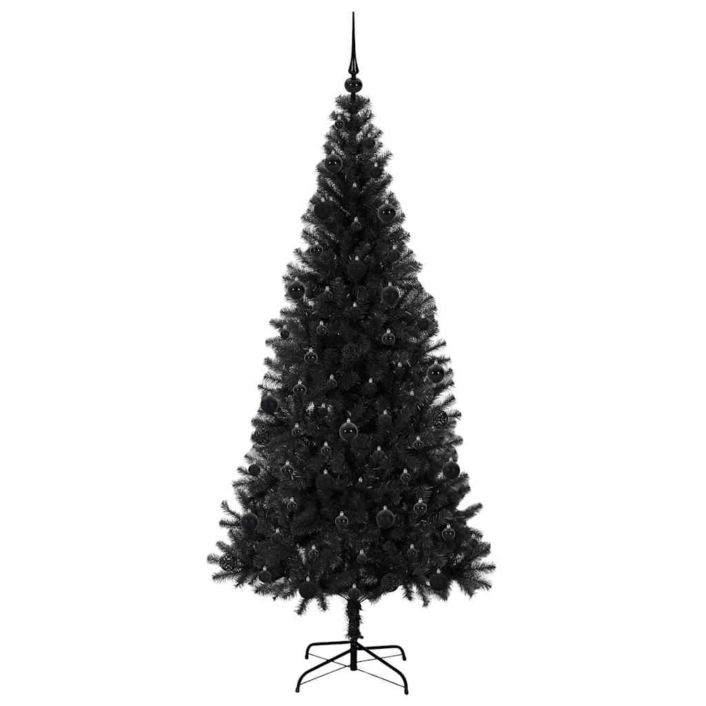 Christmas Tree with 300 LEDs with Stand Black 210 cm PVC