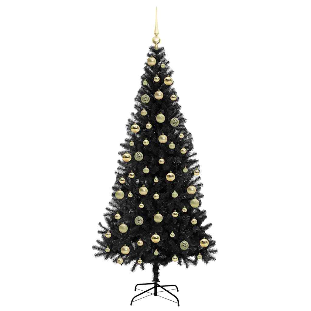 Christmas Tree with 300 LEDs with Stand Black 210 cm PVC