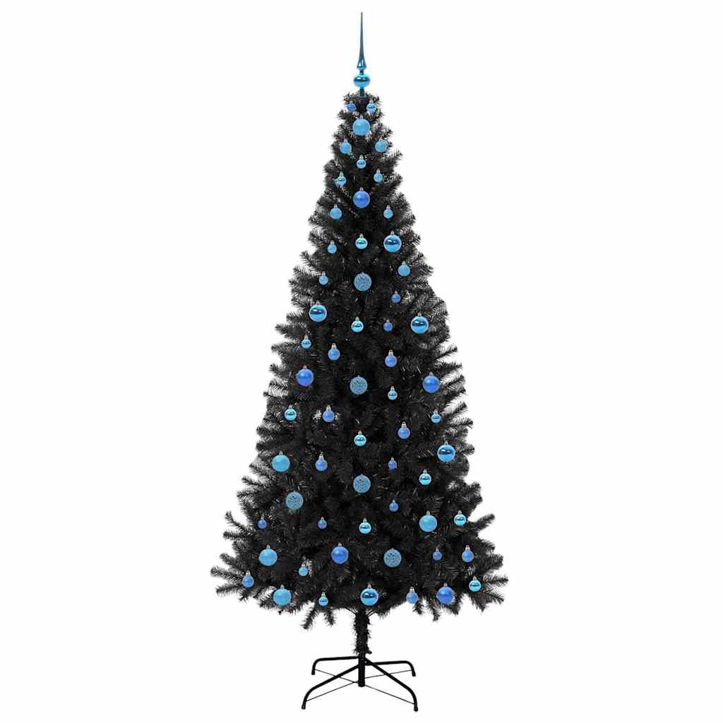 Christmas Tree with 300 LEDs with Stand Black 210 cm PVC