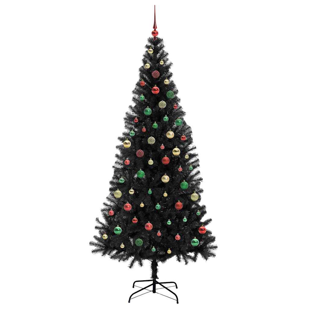 Christmas Tree with 300 LEDs with Stand Black 210 cm PVC