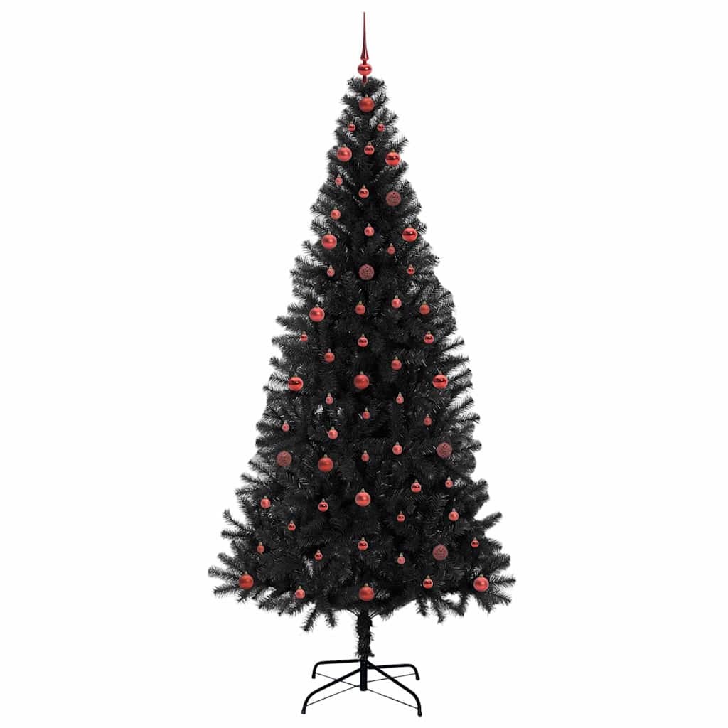 Christmas Tree with 300 LEDs with Stand Black 240 cm PVC