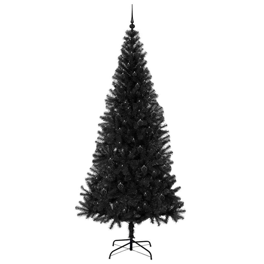 Christmas Tree with 300 LEDs with Stand Black 240 cm PVC