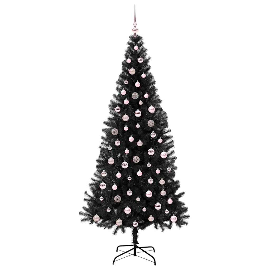 Christmas Tree with 300 LEDs with Stand Black 240 cm PVC