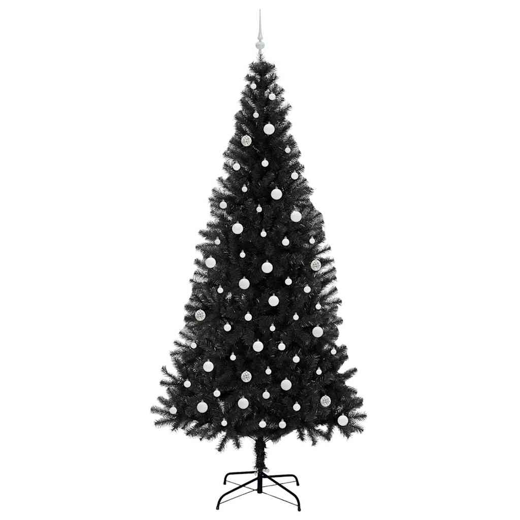 Christmas Tree with 300 LEDs with Stand Black 240 cm PVC