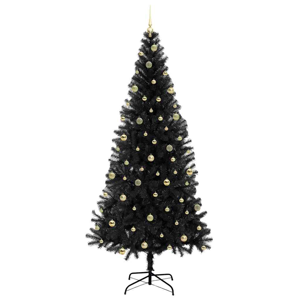 Christmas Tree with 300 LEDs with Stand Black 240 cm PVC