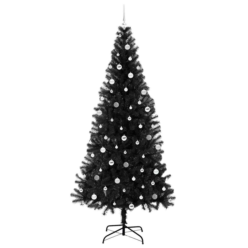 Christmas Tree with 300 LEDs with Stand Black 240 cm PVC