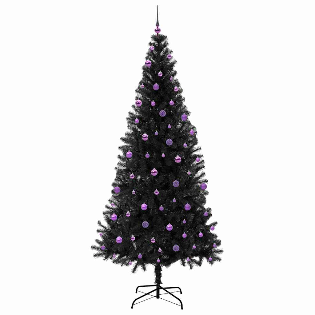 Christmas Tree with 300 LEDs with Stand Black 240 cm PVC