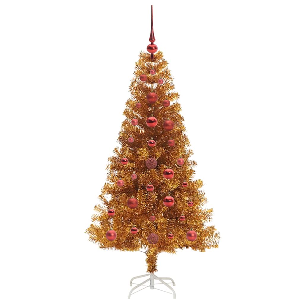 Christmas Tree with 150 LEDs with Stand Gold 120 cm PET