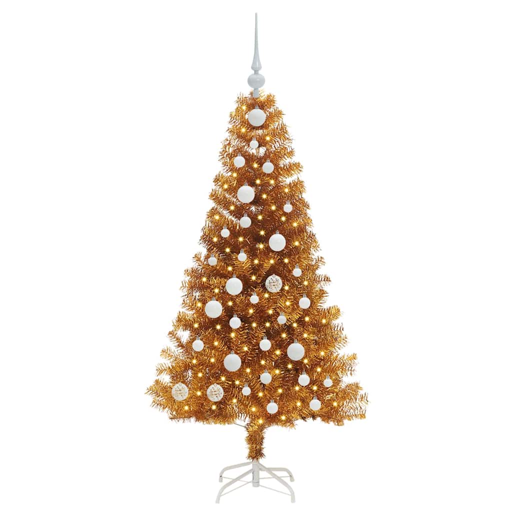 Christmas Tree with 150 LEDs with Stand Gold 120 cm PET