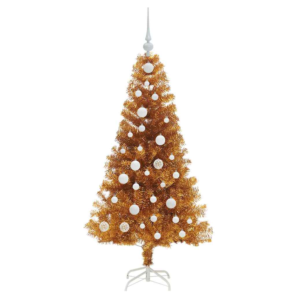 Christmas Tree with 150 LEDs with Stand Gold 120 cm PET