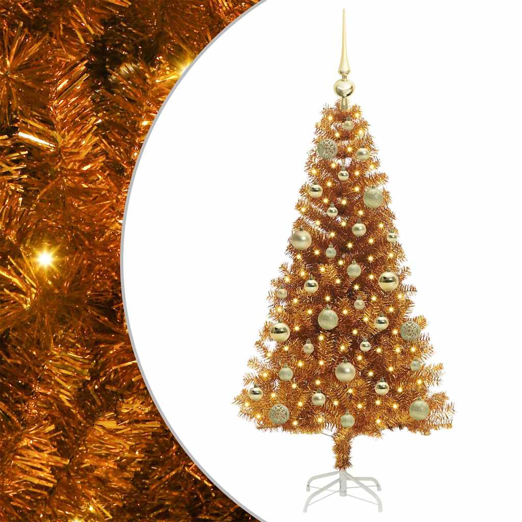 Christmas Tree with 150 LEDs with Stand Gold 120 cm PET