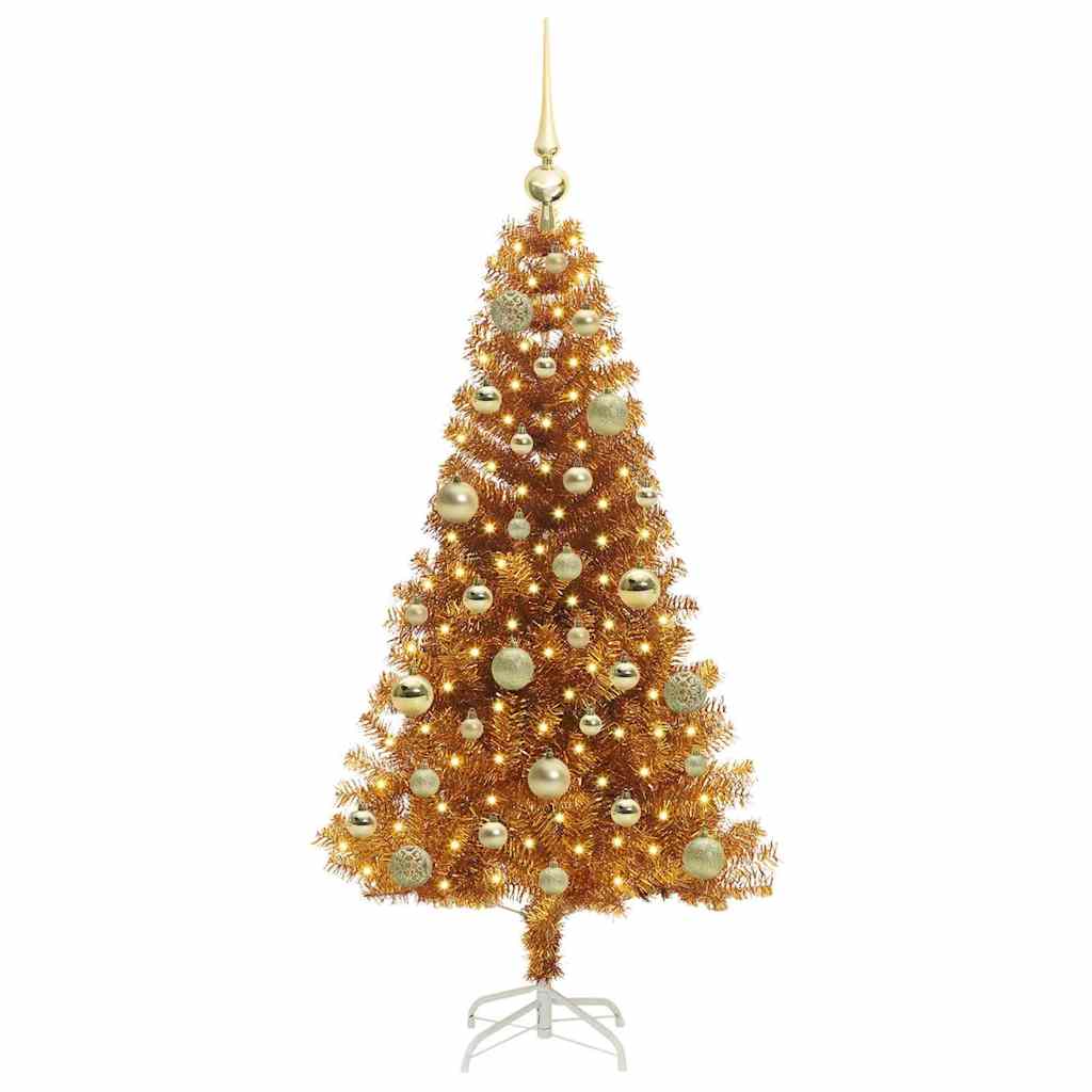Christmas Tree with 150 LEDs with Stand Gold 120 cm PET