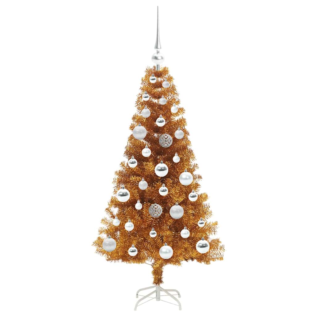 Christmas Tree with 150 LEDs with Stand Gold 120 cm PET