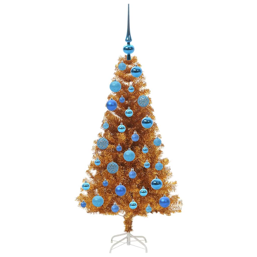 Christmas Tree with 150 LEDs with Stand Gold 120 cm PET