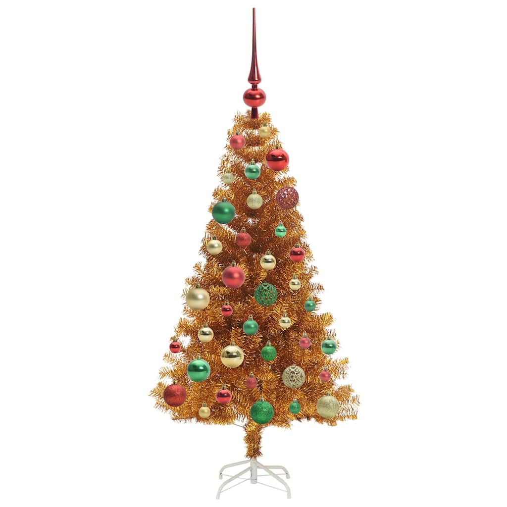 Christmas Tree with 150 LEDs with Stand Gold 120 cm PET