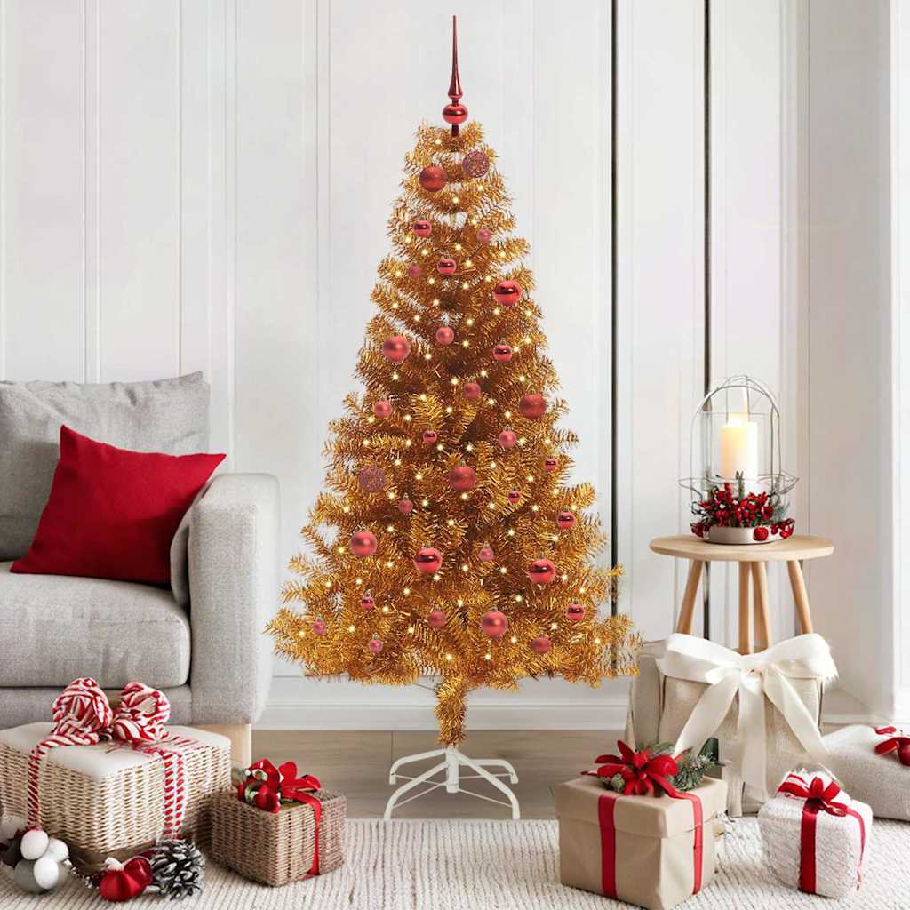 Christmas Tree with 150 LEDs with Stand Gold 150 cm PET