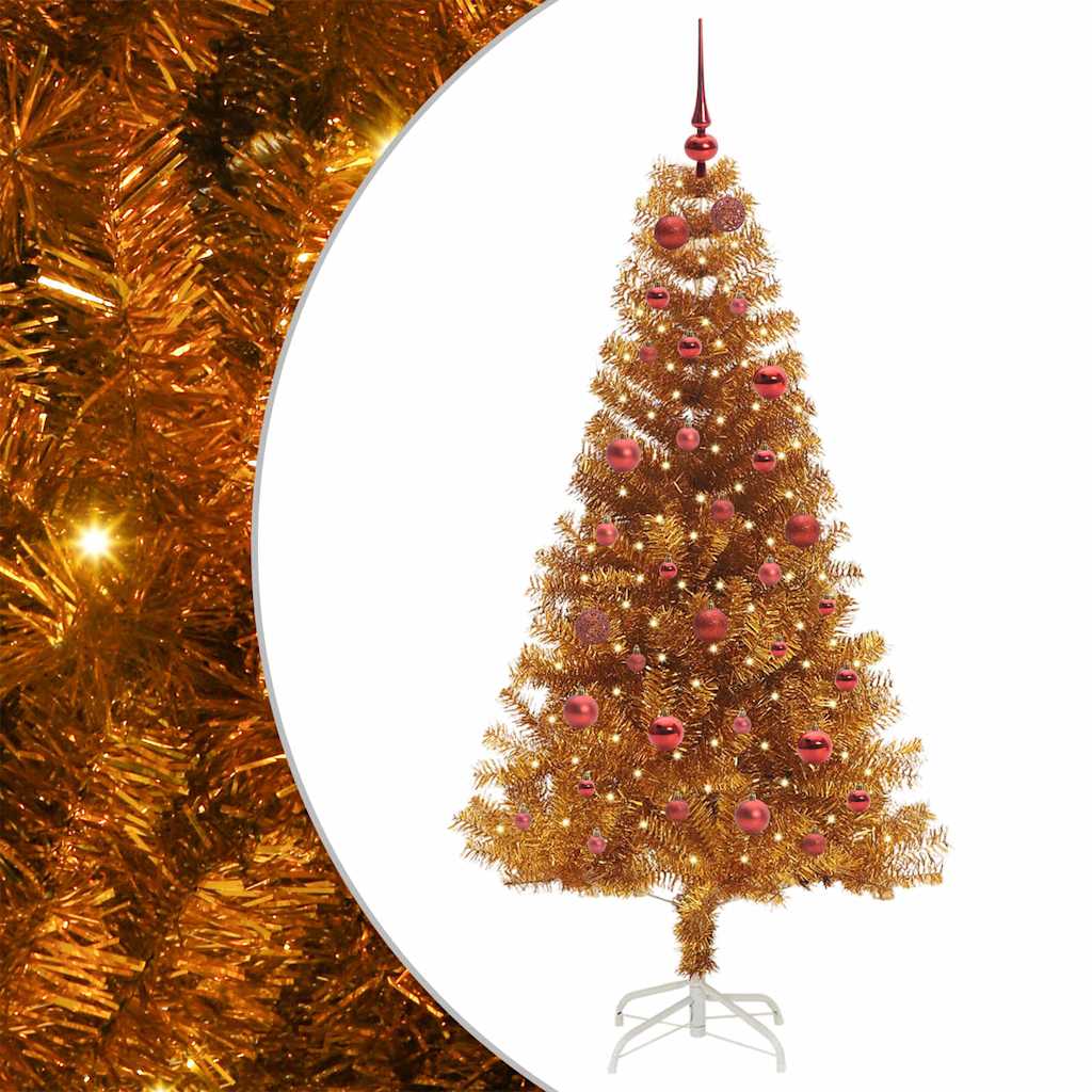 Christmas Tree with 150 LEDs with Stand Gold 150 cm PET