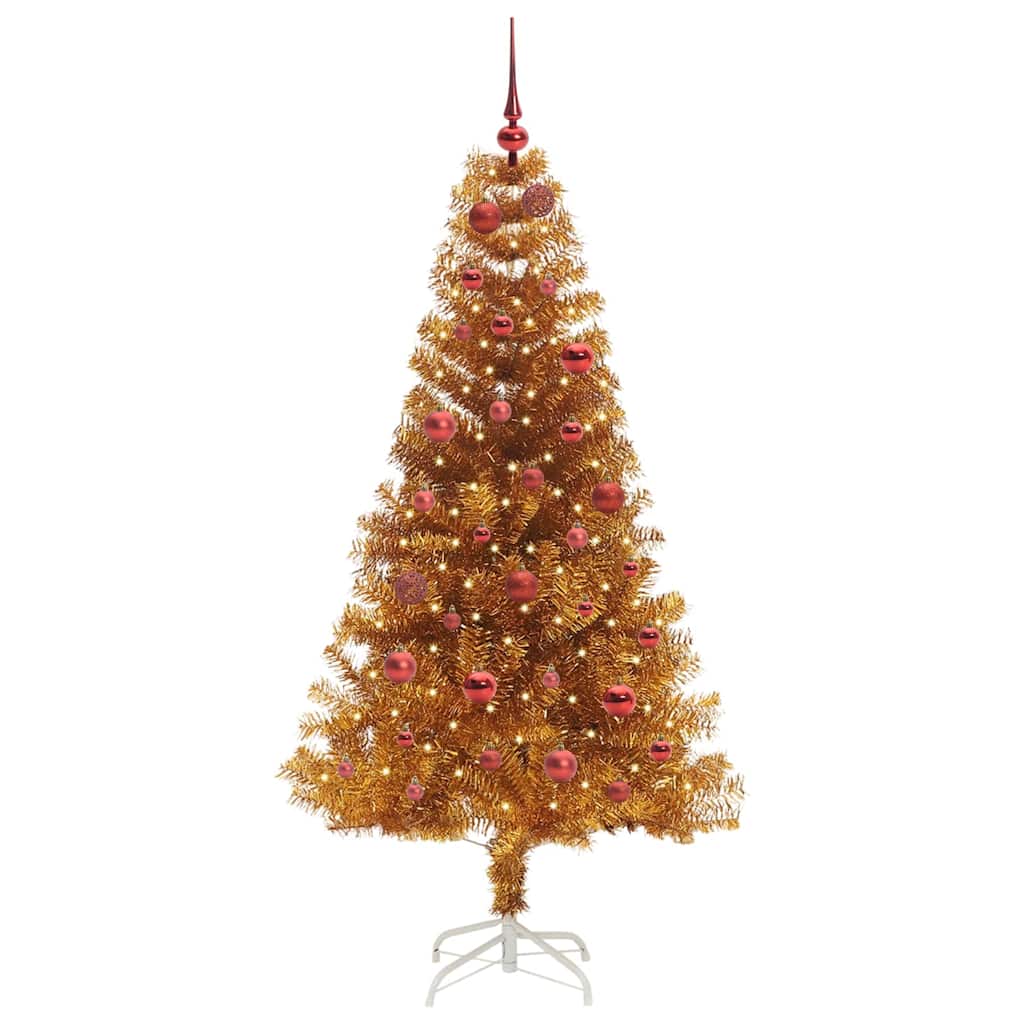 Christmas Tree with 150 LEDs with Stand Gold 150 cm PET