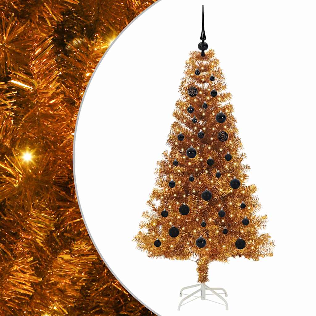 Christmas Tree with 150 LEDs with Stand Gold 150 cm PET