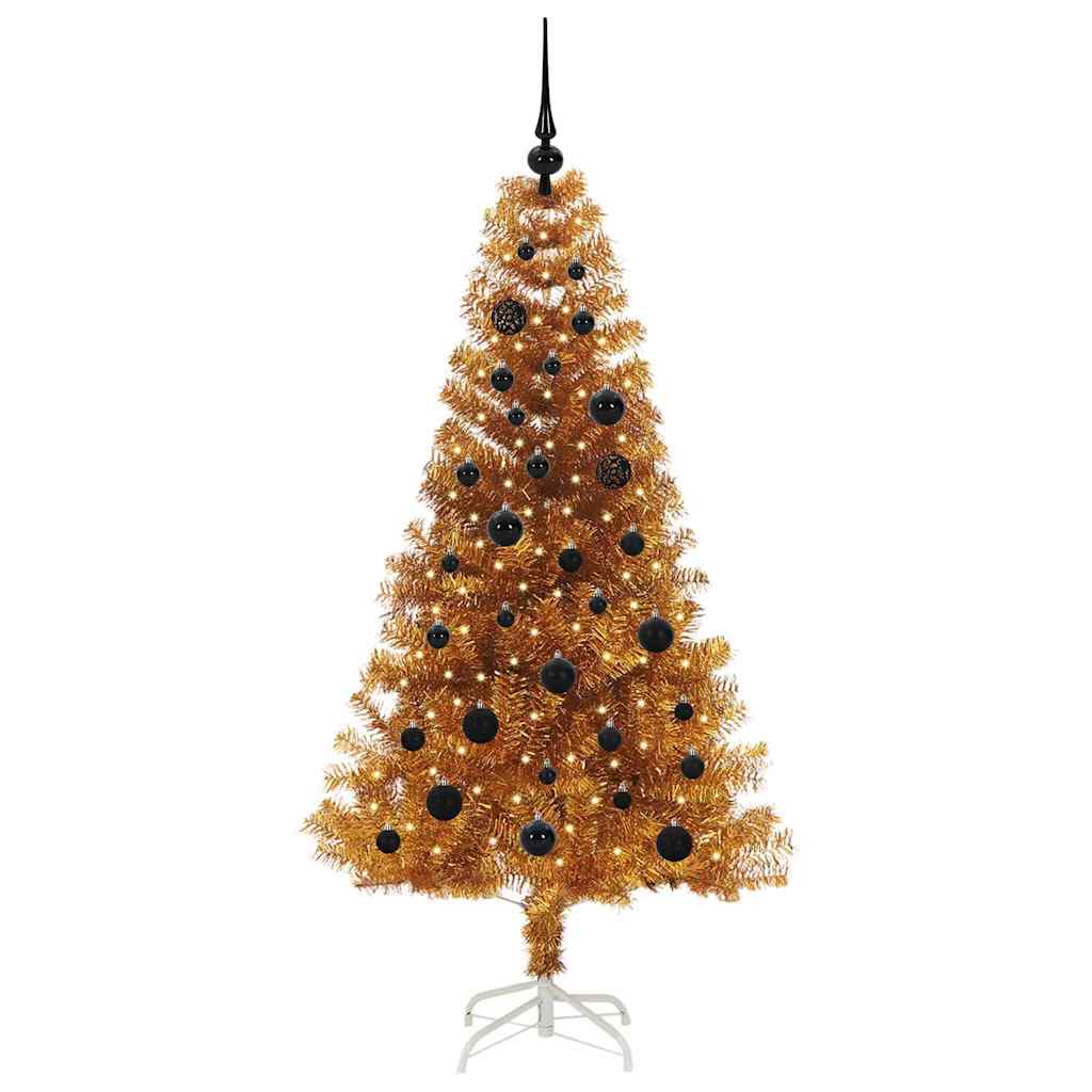 Christmas Tree with 150 LEDs with Stand Gold 150 cm PET