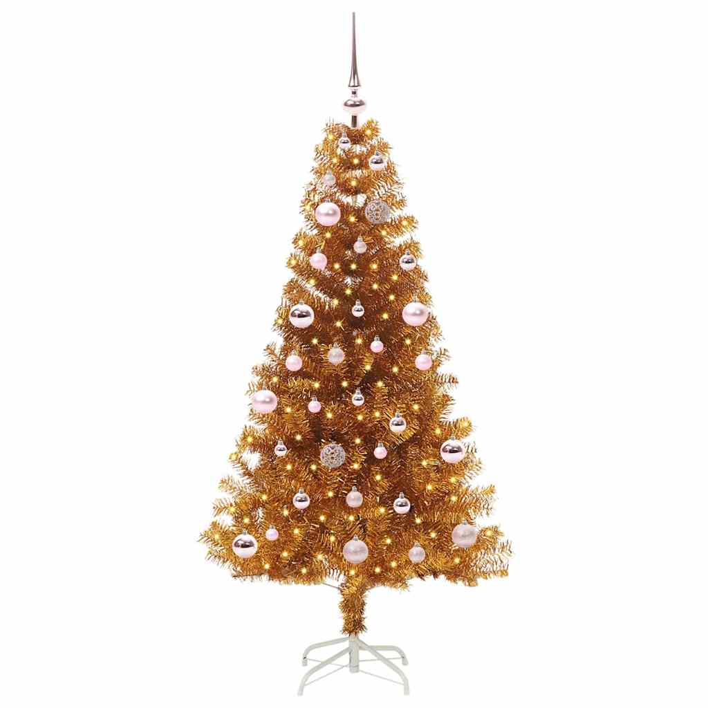 Christmas Tree with 150 LEDs with Stand Gold 150 cm PET
