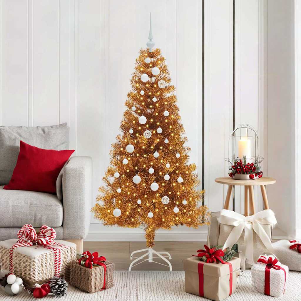 Christmas Tree with 150 LEDs with Stand Gold 150 cm PET