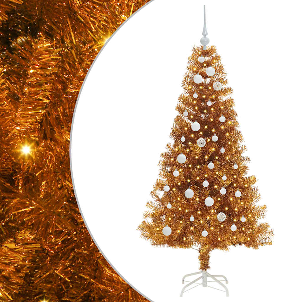 Christmas Tree with 150 LEDs with Stand Gold 150 cm PET