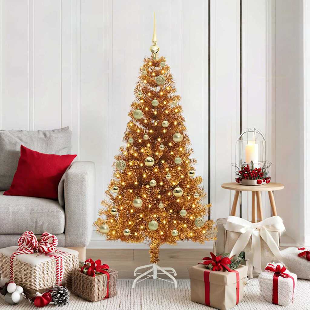 Christmas Tree with 150 LEDs with Stand Gold 150 cm PET
