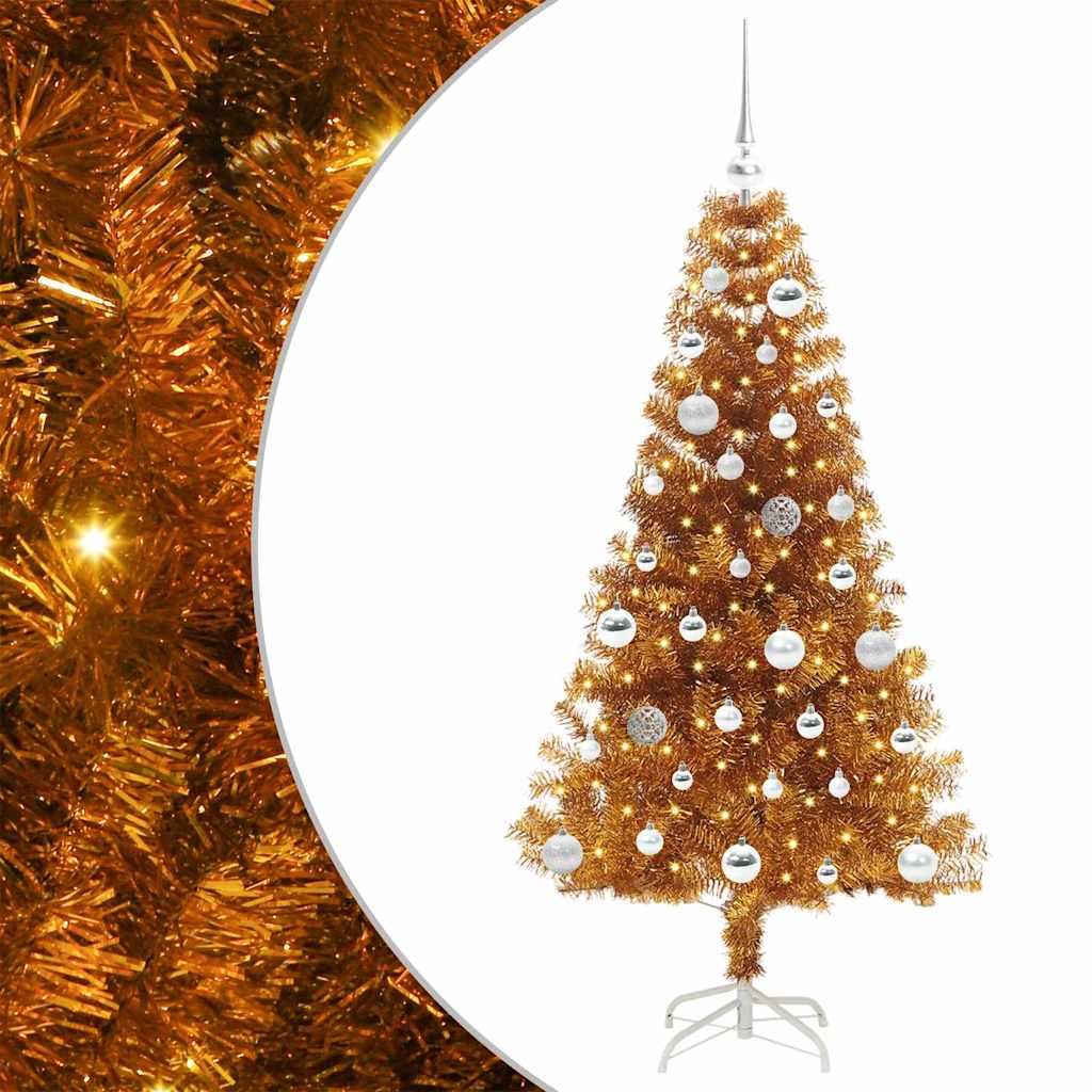 Christmas Tree with 150 LEDs with Stand Gold 150 cm PET