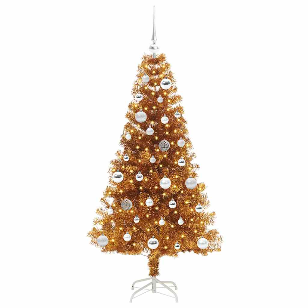 Christmas Tree with 150 LEDs with Stand Gold 150 cm PET