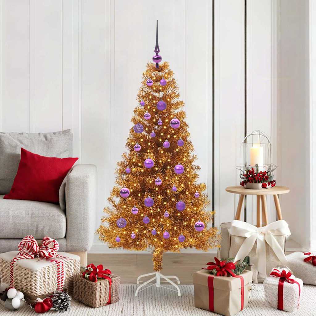 Christmas Tree with 150 LEDs with Stand Gold 150 cm PET