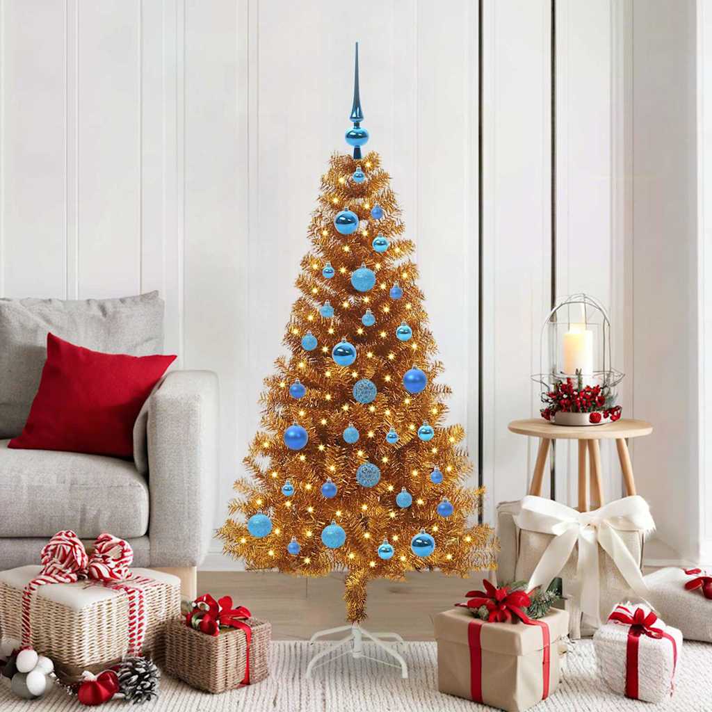 Christmas Tree with 150 LEDs with Stand Gold 150 cm PET