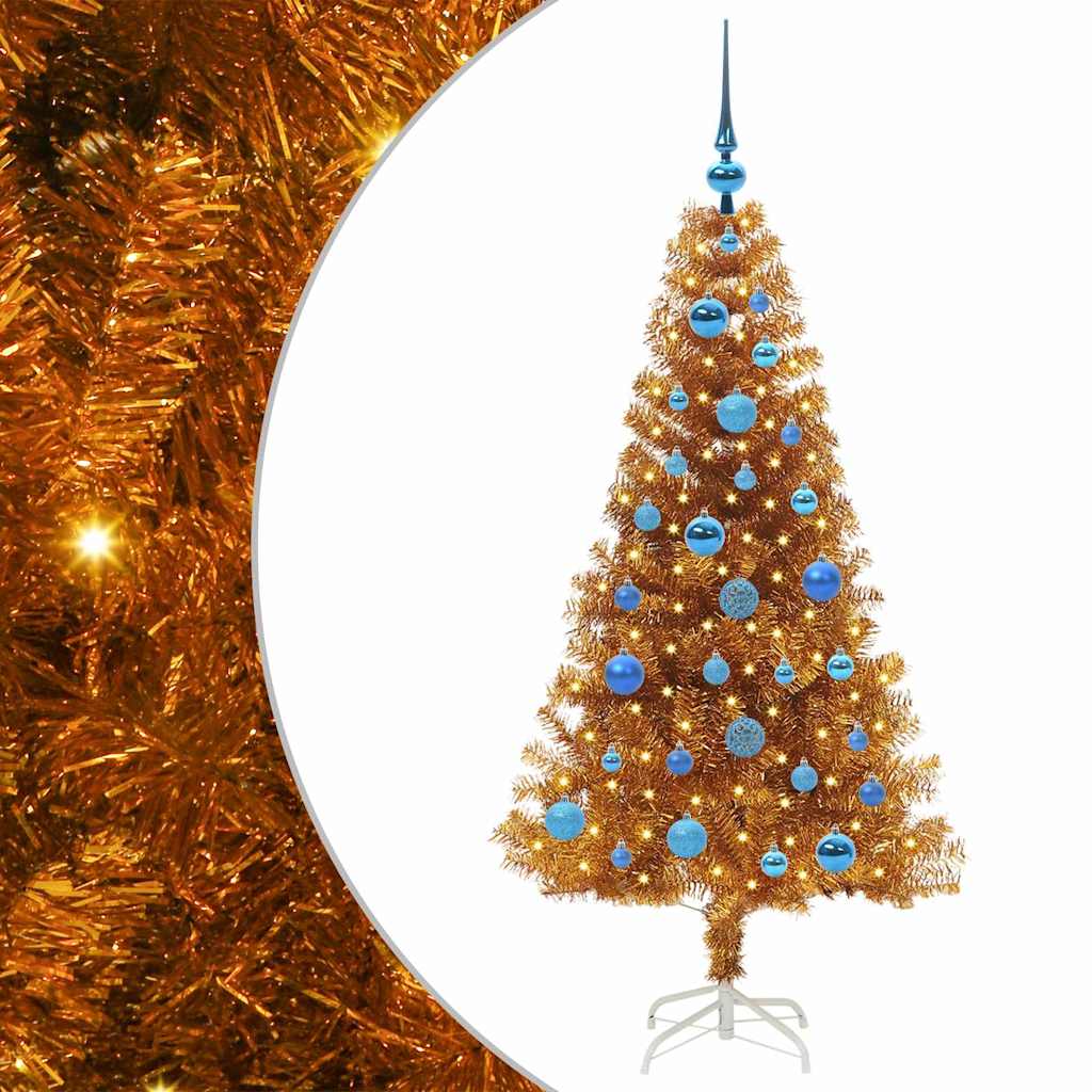 Christmas Tree with 150 LEDs with Stand Gold 150 cm PET