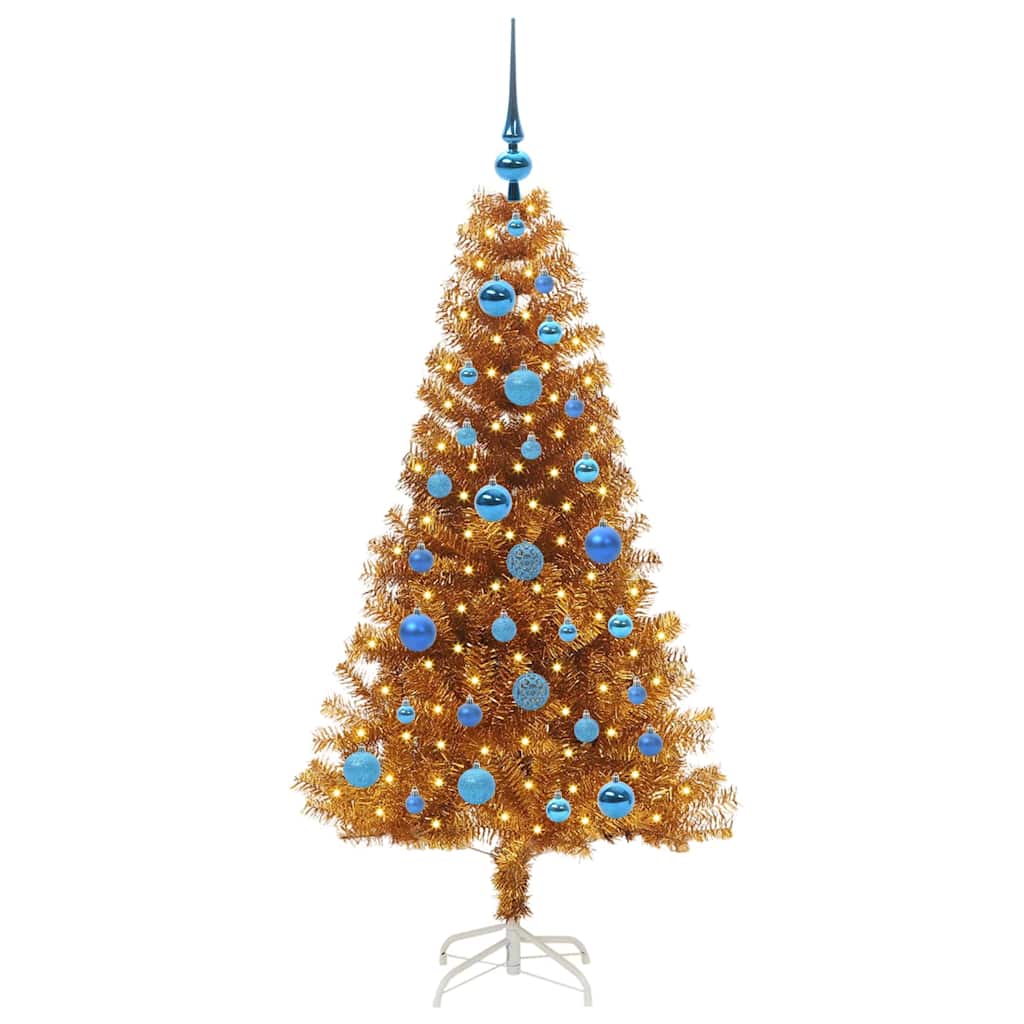 Christmas Tree with 150 LEDs with Stand Gold 150 cm PET