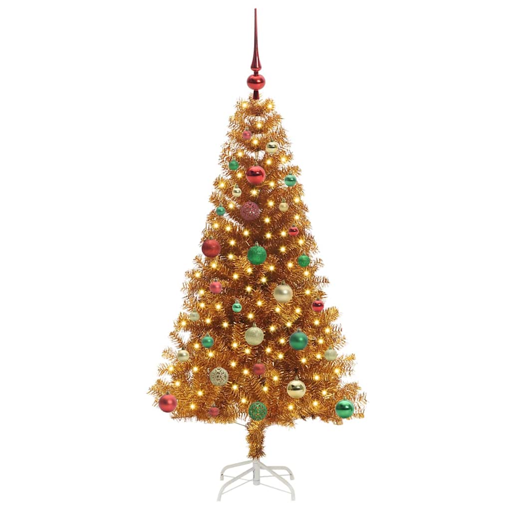 Christmas Tree with 150 LEDs with Stand Gold 150 cm PET