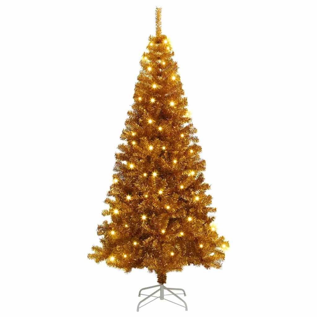 Christmas Tree with 300 LEDs with Stand Gold 180 cm PET