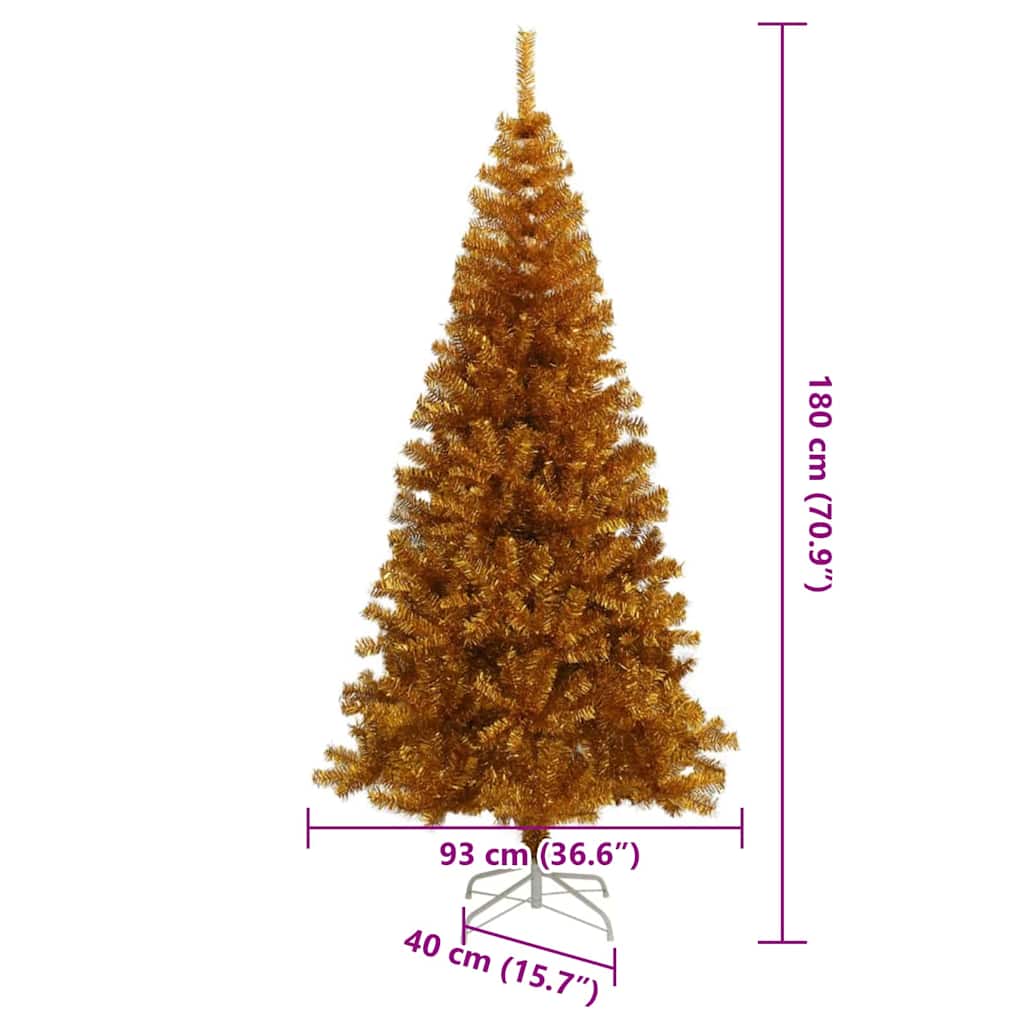 Christmas Tree with 300 LEDs with Stand Gold 180 cm PET