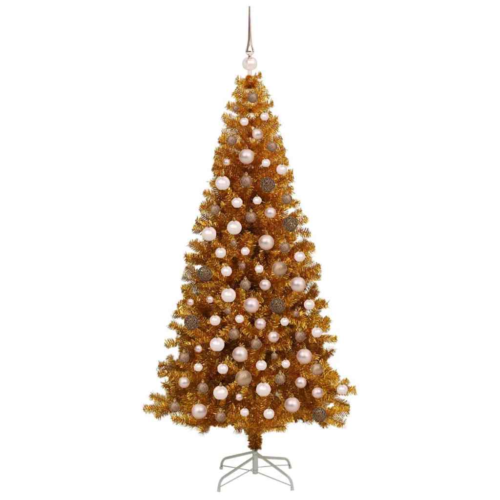 Christmas Tree with 300 LEDs with Stand Gold 180 cm PET