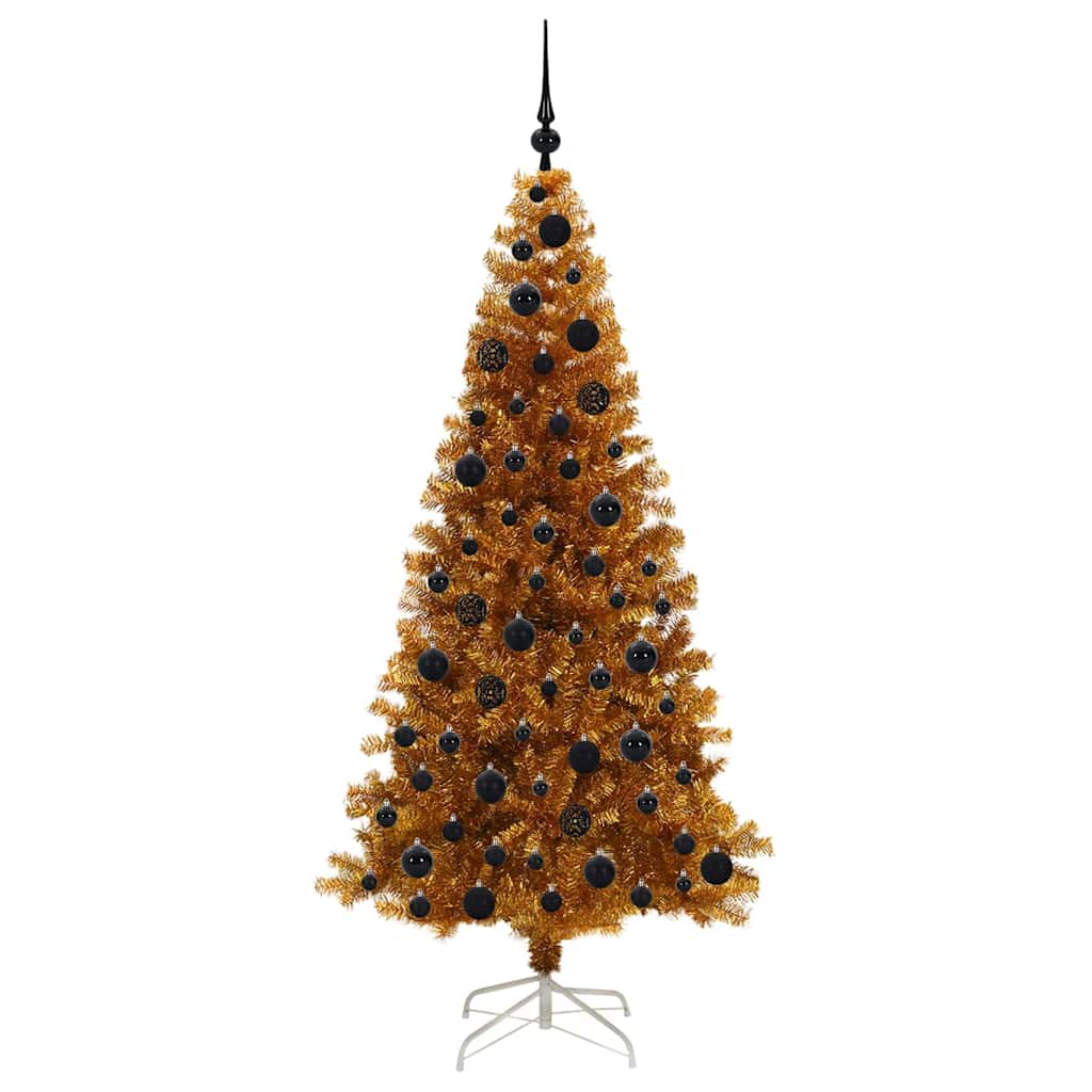 Christmas Tree with 300 LEDs with Stand Gold 180 cm PET
