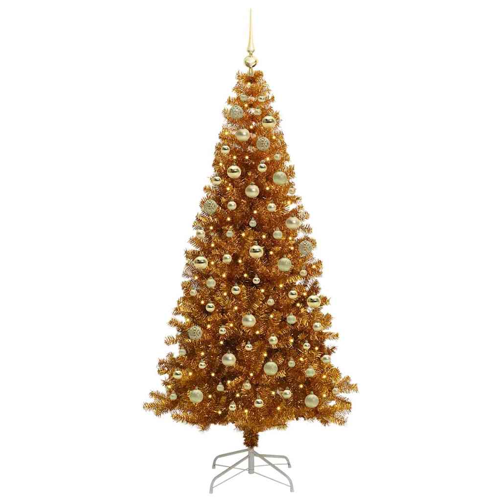 Christmas Tree with 300 LEDs with Stand Gold 180 cm PET