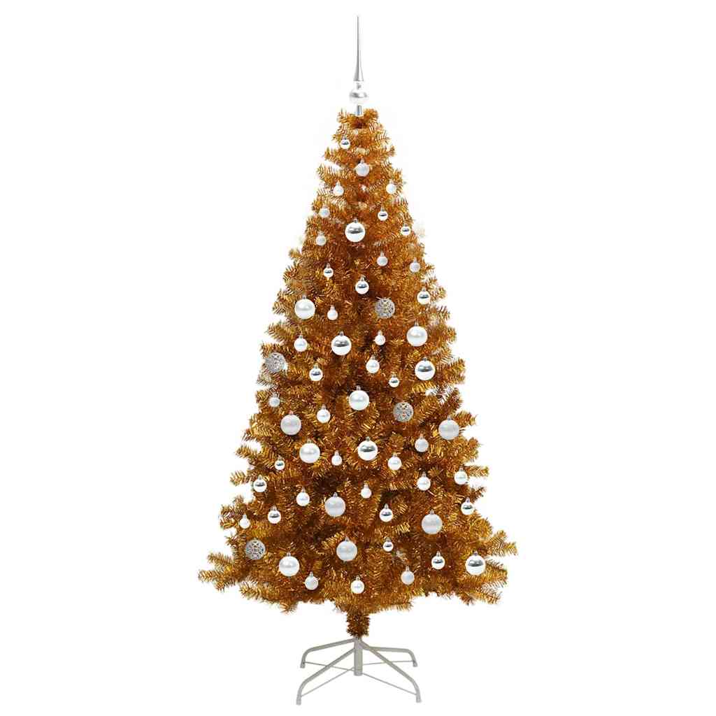 Christmas Tree with 300 LEDs with Stand Gold 180 cm PET