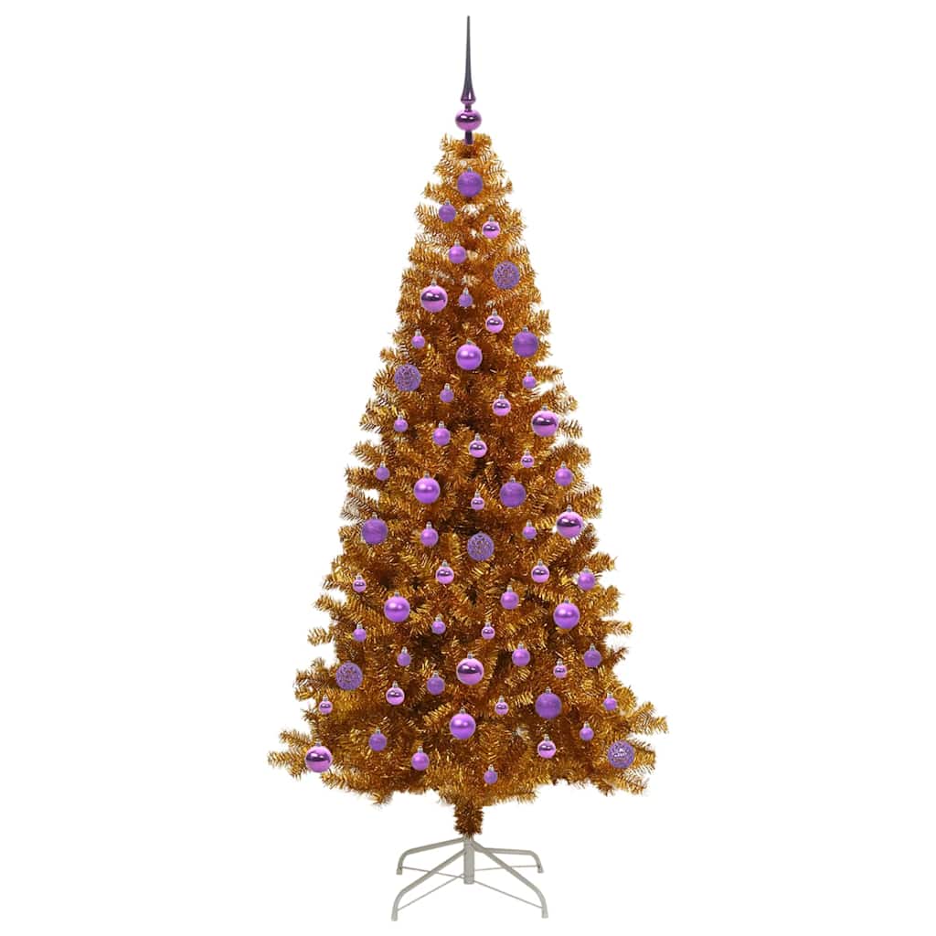 Christmas Tree with 300 LEDs with Stand Gold 180 cm PET