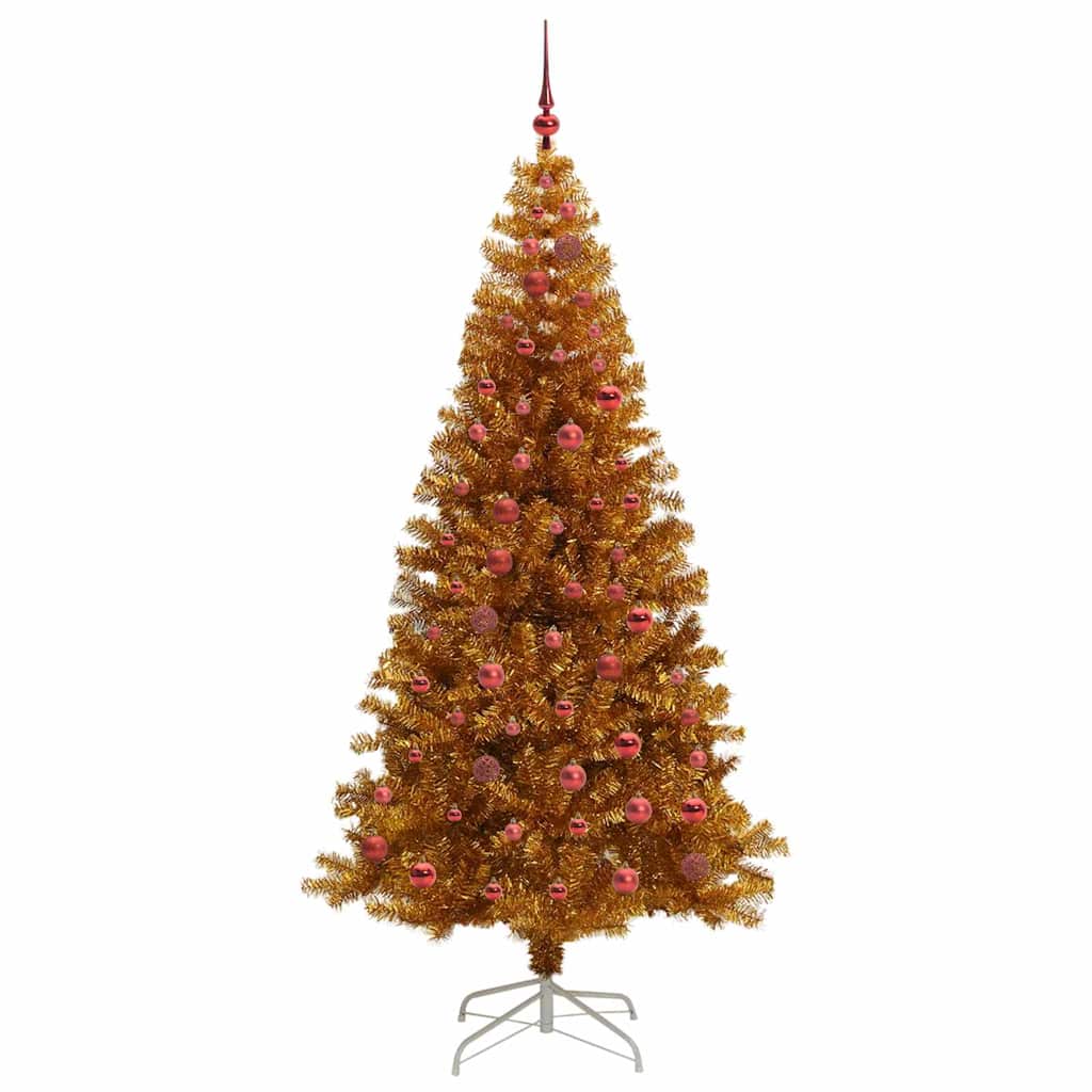 Christmas Tree with 300 LEDs with Stand Gold 210 cm PET