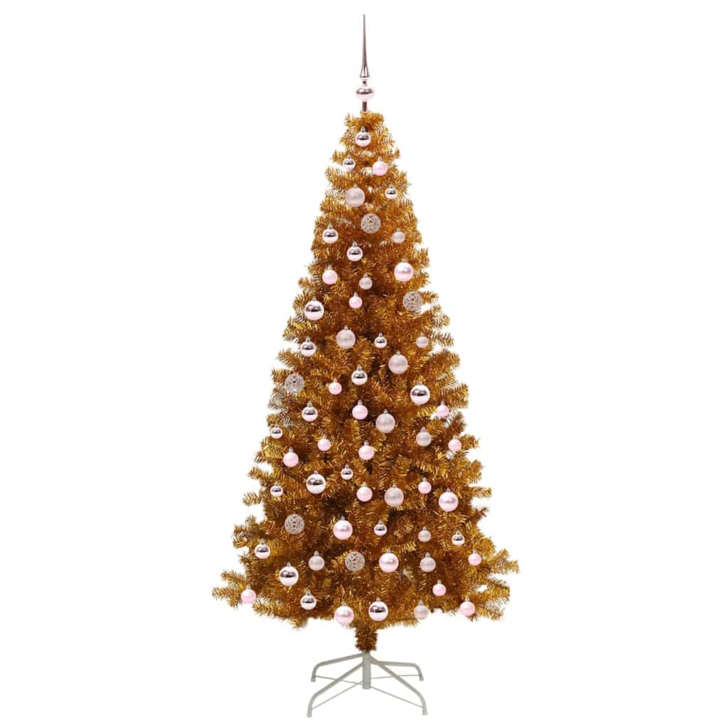 Christmas Tree with 300 LEDs with Stand Gold 210 cm PET