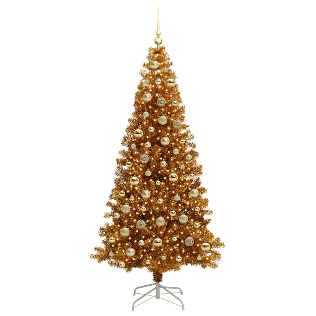 Christmas Tree with 300 LEDs with Stand Gold 210 cm PET
